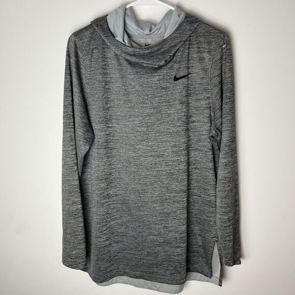 Nike Elite Dri-Fit Basketball Hoodie Wolf Grey Men's Large 185 - Picture 1 of 6